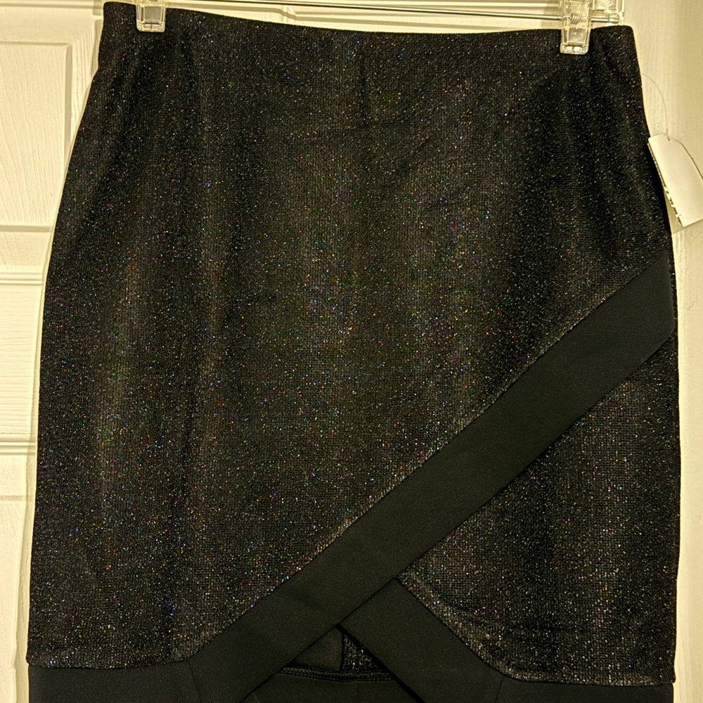 Elegant Black Glitter Skirt